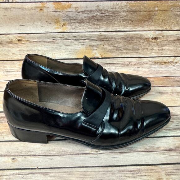 Bally Mens Black Leather Slip On Loafer Dress Shoes 10 N - Picture 2 of 10